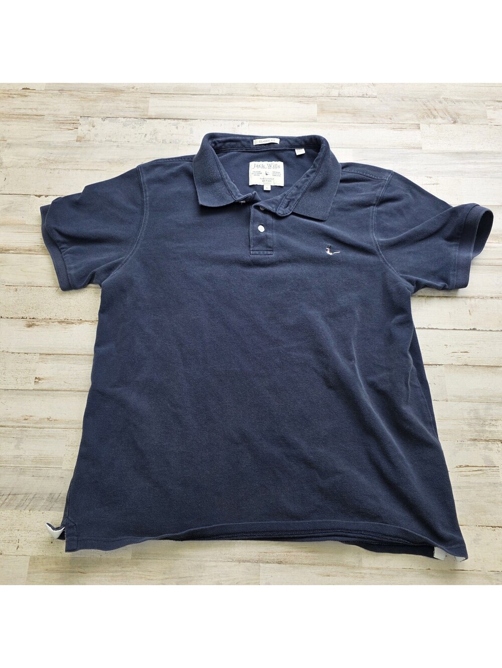 Jack Wills Mens Polo Shirt XL Preppy Navy Blue Logo Cotton Golf Casual